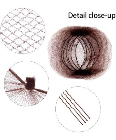 Hair Nets for Buns 60pcs Brown Invisible Hair Bun Net Set 50 Pieces 50cm Package Elastic Hair Bands with Elastic Edge Mesh 10 Pieces U Shaped Pins Ballet Hair Net for Girls Dancers Child Women - Buy Online on GoSupps.com