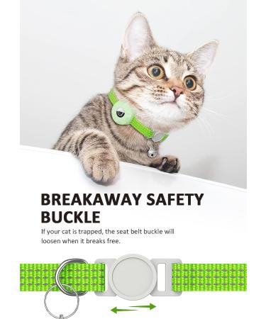 Reflective Airtag Cat Neck Band with Bell - Luminous Green Kitten Collar for Puppies & Cats - Buy Online on GoSupps.com