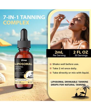 Elysx Liposomal Tanning Drops to Drink Drinkable Liquid Astaxanthin 24mg with Lycopene L-Tyrosine & Vitamins Natural Tanning Support & Skin Health Lemon Flavor Sugar Free 2 FL OZ - Buy Online on GoSupps.com