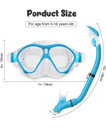 Tongtai Kids Snorkeling Gear Set - Snorkel Mask & Dry Snorkel - Light Blue - Buy Online on GoSupps.com