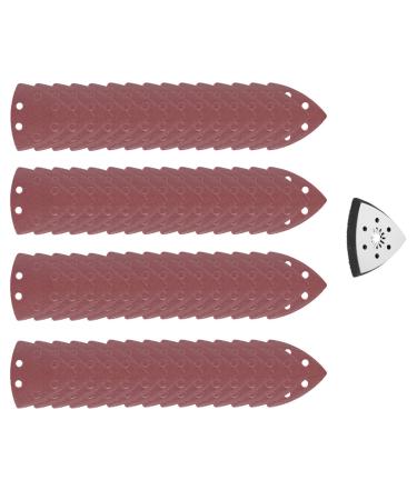 61 Pieces Sanding Pads 90 mm 6 Holes Detail Sander Sandpaper Oscillating Sanding Pad for Sanding and Polishing