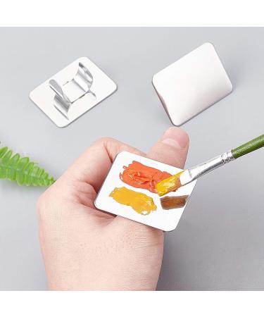 OLYCRAFT 6PCS Stainless Steel Makeup Palette Mini Ring Palette with Spatula Tool - Nail DIY Art Design Tools - 1.7 x 1.3 Inch - Buy Online on GoSupps.com