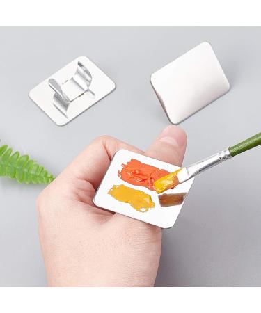 Olycraft 6-Piece Stainless Steel Makeup Palette Set for Nail Art - Mini Ring Manicure Pallet with Spatula Tools - 4.3x3.3cm for DIY Design - Buy Online on GoSupps.com