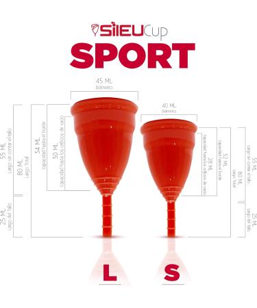 Buy Sileu Menstrual Cup - Ideal for Sports & Yoga - Eco-Friendly Medical Silicone - Red Size - Best Tampon Alternative - Buy Online on GoSupps.com