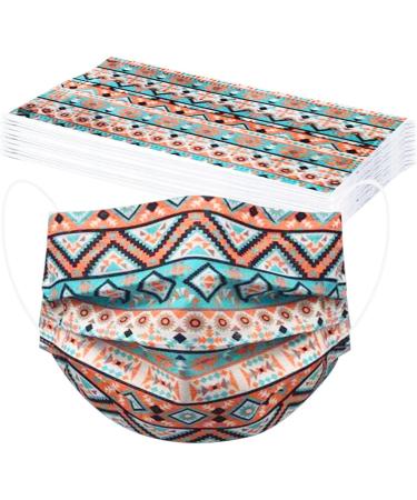 10PCS Adult Boho Disposable Face_Masks Disposable Face Cover Breathable 3 Ply Ear Loop Dust Cover Women Face Covering As Shown-3 As shown - Buy Online on GoSupps.com