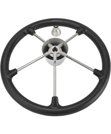 NovelBee 15-1/2 Stainless Steel Boat Marine Destroyer Steering Wheel with Black PU Foam and Knob - Buy Online on GoSupps.com