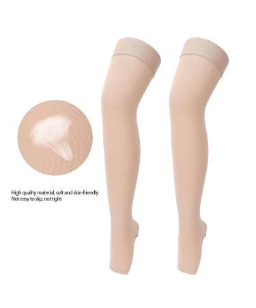 Compression Socks for Enhanced Blood Circulation | Breathable Elastic & Thin High Open Stockings for Sports Nursing & Running (XXL) - Buy Online on GoSupps.com