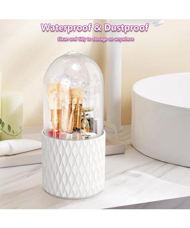 DooGooCoo Makeup Brush Holder 2023 - Dustproof & Waterproof 360 Rotating Organizer with Lid for Vanity & Bathroom - Buy Online on GoSupps.com