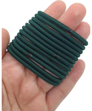 12 PCS Dark Green Elastic Hair Bands - 3mm Ponytail Holders Bulk Hair Ties for Women Men Girls Kids - Buy Online on GoSupps.com