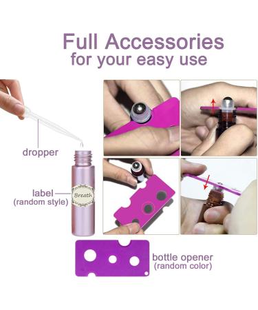 Alledomain 10Pcs 10ml Essential Oil Roller Bottles Refillable Rose Gold Color Roll on Bottles Glass Roll Bottles with Stainless Steel Balls & Rose Gold Cap Include 12 Labels Dropper & Opener Color 2 - Buy Online on GoSupps.com
