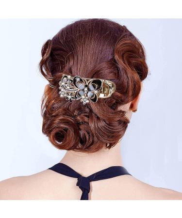 CROWN GUIDE Alligator Hair Clips for Styling Thick Long Hair | Rhinestone Flower Butterfly Hair Barrettes for Women | Decorative Accessories for Girls | Black - Buy Online on GoSupps.com