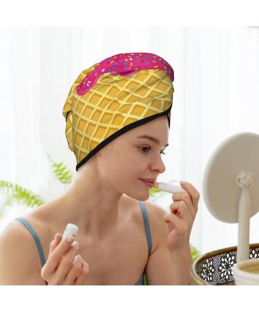 Hair Towel Wrap - Quick-Dry Turban with Button | Red Ice Cream Hair Drying Towel - Buy Online on GoSupps.com