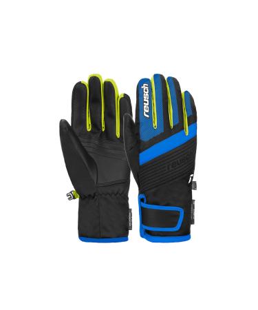 Reusch boys duke r-tex XT junior waterproof breathable sports gloves skiing gloves snow sledding warm winter gloves 6 black / blue / yellow