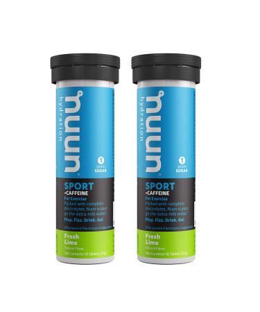 Nuun Energy: Fresh Lime Electrolyte +Caffeine Drink Tablets (2 Tubes of 10 Tabs)