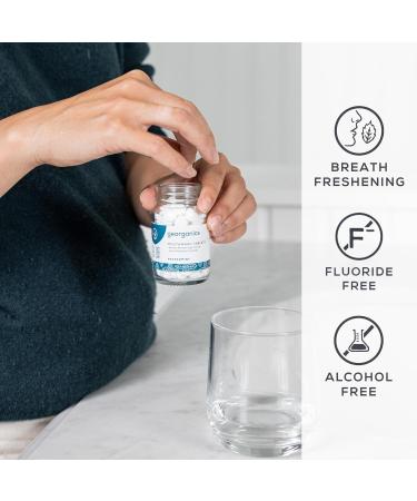 Georganics - Organic Natural Mouthwash Tablets - Mouth and Breath Freshening Tablets with Sodium Bicarbonate and Menthol - Vegan SLS Cruelty and Fluoride Free - Activated Charcoal - 180 Tablets - Buy Online on GoSupps.com