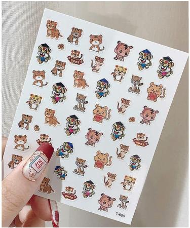 Accessories Manicure Decoration Adhesive 3D Nail Art Nail Slider Nails Decal Tiger Nails Stickers 2022 Year(1) Style1 - Buy Online on GoSupps.com
