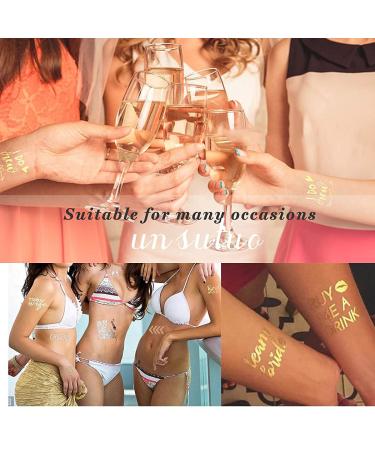 Sparkling Bachelorette Party Tattoos - 30 Glitter Styles for Bride, Bridesmaids, and Tribe | Bridal Shower Favors and Decorations - Buy Online on GoSupps.com