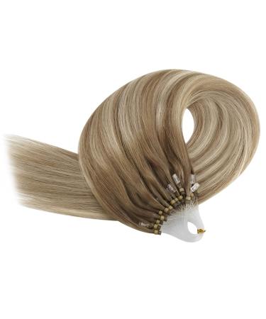 Youngsee Real Hair Microring Extensions - 60cm Ombre Light Brown to Blonde 50g Balayage Loop Hair Extensions - Buy Online on GoSupps.com