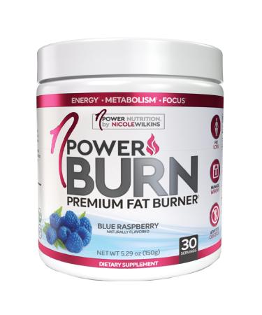 nPower Nutrition-Burn Premium Fat Burner for Women Blue Raspberry 30 Servings Helps Curb Appetite Boost Metabolism 5.3 Ounce