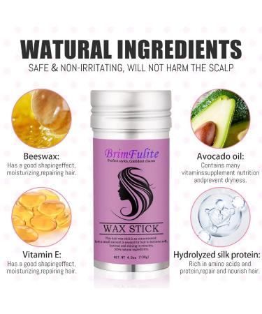 BrimFulite Hair Wax Stick - Non-Greasy Slick Hair Pomade Stick with Strong Hold for Flyaways & Taming Hair - 24-Hour Gel Stick (1 PC) 2.70 Ounce - Buy Online on GoSupps.com