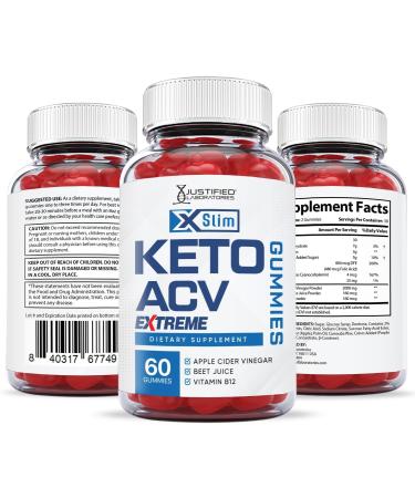 X Slim Keto ACV Gummies 2000MG Extreme Formula - Vegan Non GMO with Pomegranate Juice, Beet Root, B12 - 60 Gummies - Buy Online on GoSupps.com