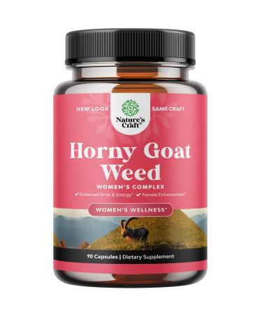 Horny Goat Weed for Women Complex - Invigorating Female Enhancing Blend with Ashwagandha Panax Ginseng and Maca Root Capsules for Women for Increased Drive Energy and Mood and Decreased Dryness