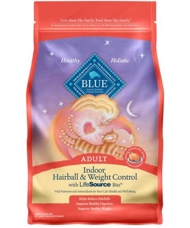 Blue Buffalo Indoor Hairball Control & Weight Control Natural Adult Dry Cat Food, Chicken & Brown Rice Hairball & Weight Control 7 Pound (Pack of 1)