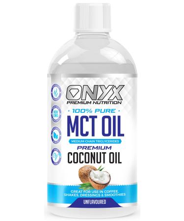 Onyx MCT Oil 500ml High Potency C8 & C10 Premium Coconut Oil Ketones Booster - Suitable for Ketogenic Paleo Vegan & Low Carb Diet (UNFLAVOURED)