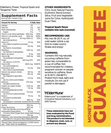 Pureboost Immune Clean Energy Drink Mix - Elderberry 1200mg Vitamin C, Vitamins A+D, Zinc - 30 Count - Buy Online on GoSupps.com