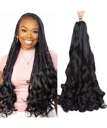 French Curly Braiding Hair Pre Stretched 20 Inch 8 Packs Bouncy Loose Wavy Braiding Hair Hot Water Setting Yaki Texture French Curl Braiding Hair Extensions for Black Women(20 Inch 1B) 1B 20 Inch (Pack of 8)