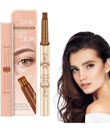 Microblading Eyebrow | Waterproof Eyebrow Eyebrow Makeup with Natural-Looking Microblading Eye Brow Pencil with -4 Tip for Mother Makeup Lover Pochy Light Brown - Buy Online on GoSupps.com