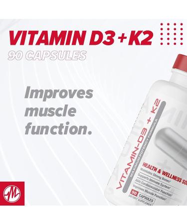 Metabolic Nutrition Vitamin D3 + K2 | Bone & Heart Health Formula | Immune Support | 90 Veggie Caps - Buy Online on GoSupps.com