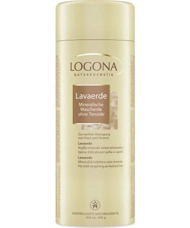 Logona Naturkosmetik Lavaerde powder cleaning clay for hair & body for masks & peelings washing earth with sensitive scalp and dandruff ghassoul without surfactants natural & vegan 300g 300 g (1 Pack)