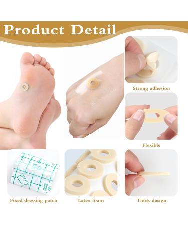 Corn Cushions 90 Pcs with 10 Pcs PU Film Tape - Soft Latex Foam Callus Pads | Foot Toe Pain Relief Corn Pads | Anti-Slip & Self-Adhesive - Buy Online on GoSupps.com