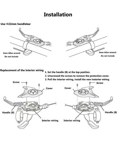 FAIREDEAR 3x7 21 Speed Bicycle Brake Levers Shifter with Gear Indicator and V Brake Cable for Mountain, Road, MTB, BMX, Fixie Gear Cycling - Buy Online on GoSupps.com