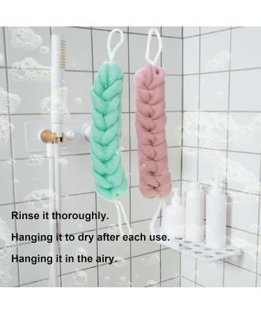 PHAO Long Loofah Back Scrubber for Shower Exfoliating - 21.5 Inch - 2 Pack Green and Pink Loofah Sponge for Women and Men - Buy Online on GoSupps.com