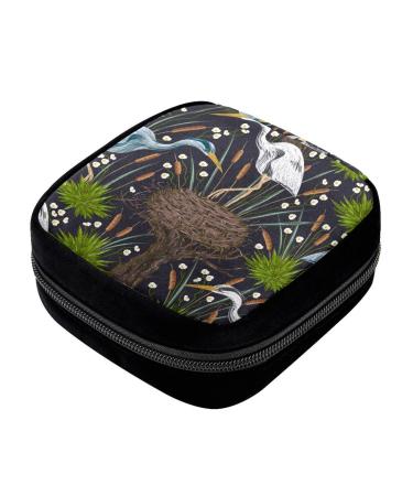 GIAPB Period Bag Sanitary Napkin Storage Bag Pad Holder for Period Makeup Pouch Tree and Bird Color3526