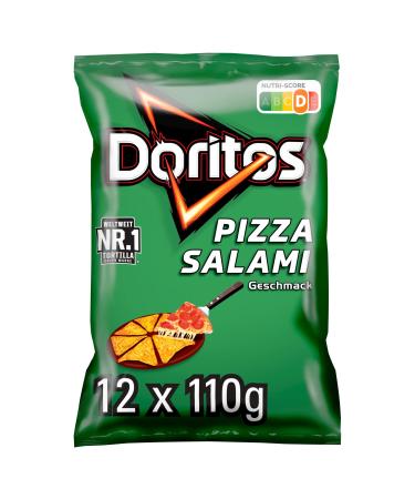 Doritos Pizza Salami - Tortilla nachos with pizza salami taste - hearty snack to nibble from corn (12 x 110g) 110 g (12 pack) - Buy Online on GoSupps.com