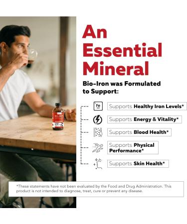 Liquid Iron Supplement | Organic Certified Berry Flavor - Whole Food Vitamin C Absorption Boost & Blood Building B Vitamins - Methyl B12 L-Methylfolate & B6 - Supports Healthy Iron Levels - 7.6 oz - Buy Online on GoSupps.com