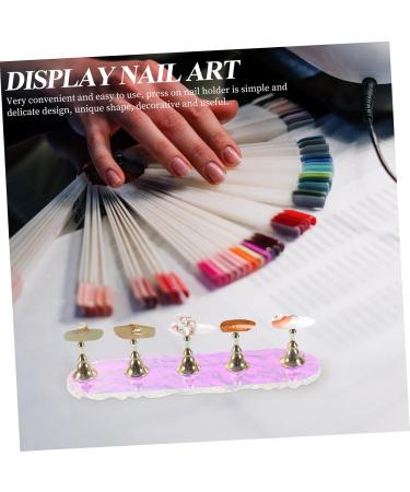 Healeved 1 Set Faux Nails Display Stand Acrylic Nail Art Nail Holder for Painting Nails Nail Stand Press on Nails Display Stand Artificial Nails Holder Nail Design Metal Aurora Water Ripple 12.8x3.9x3cm As Shown - Buy Online on GoSupps.com