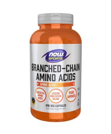 Now Foods BCAA (Branched-Chain Amino Acids) 240 Vegan Capsules Branched Chain Amino Acids Laboratory Tested Gluten Free Vegetarian Soy-Free Non-GMO