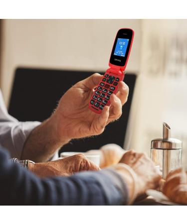 USHINING GSM Senior Flip Phone - Large Button Emergency Call 1.77 Color Display - No Contract - Red - Buy Online on GoSupps.com