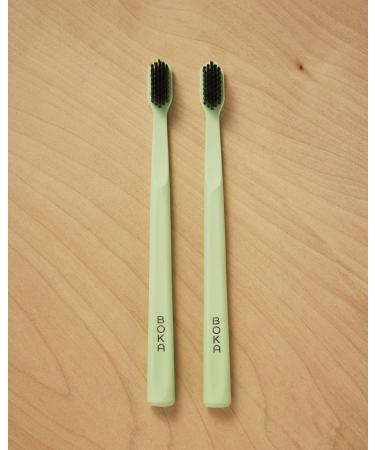 Boka Classic Activated Charcoal Toothbrush - Soft Mint | Eco-Friendly Oral Care - Buy Online on GoSupps.com