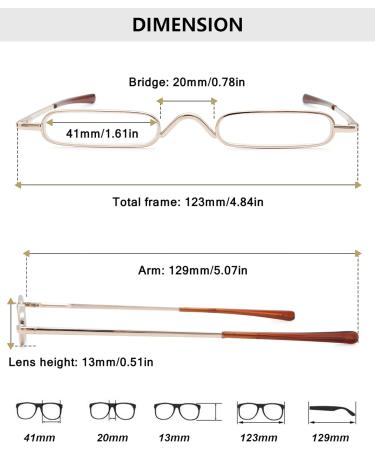 Buy Lanomi Mini Reading Glasses for Women - Light Metal Glasses with Case | 1.0 to 4.0 Diopter - International Shipping Available - Buy Online on GoSupps.com