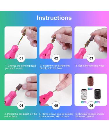 BBKON Professional Tungsten Carbide Nail Drill Bits Set - 10pcs Bits, 30pcs Sanding Bands & Replacement Mandrel for Acrylic Nails Removal & Manicure Shaping - Home & Salon Use - Buy Online on GoSupps.com