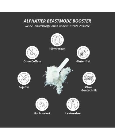 Booster Pre Workout - Alphatier Beastmode 400g - Vegan Green Apple Caffeine & Amino Acids for Ultra Hardcore Pump - Buy Online on GoSupps.com