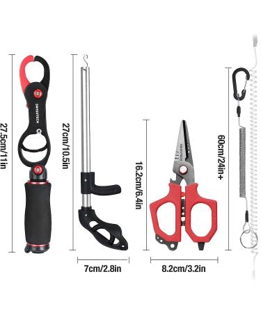 Swiss+Tech 3-Piece Fishing Tools Kit: Fish Lip Gripper, Braided Line Scissors, Hook Remover | Retractable Lanyard | Perfect Gifts for Anglers - Buy Online on GoSupps.com