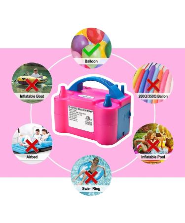 AGPTEK Electric Air Balloon Pump 110V 600W - Rose Red Dual Nozzle Inflator/Blower for Party Decoration - Buy Online on GoSupps.com