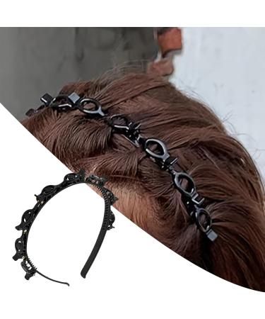 2 Double Bangs Hairstyle Hairpin Teeth Comb Hair Hoop Headband With Clips Attached Twist and Clip Headband Hairpin Headbands Double Layer Twist Plait Headband for Women Girls - Buy Online on GoSupps.com