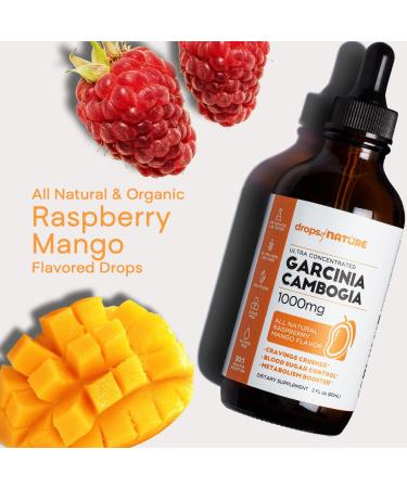 Ultra Concentrated Garcinia Cambogia Liquid - 60% HCA Appetite Suppressant for Weight Loss - Natural Raspberry Mango Flavor - 2 fl. oz - Buy Online on GoSupps.com